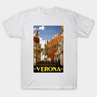 Verona, Italy - Vintage Travel Poster Design T-Shirt